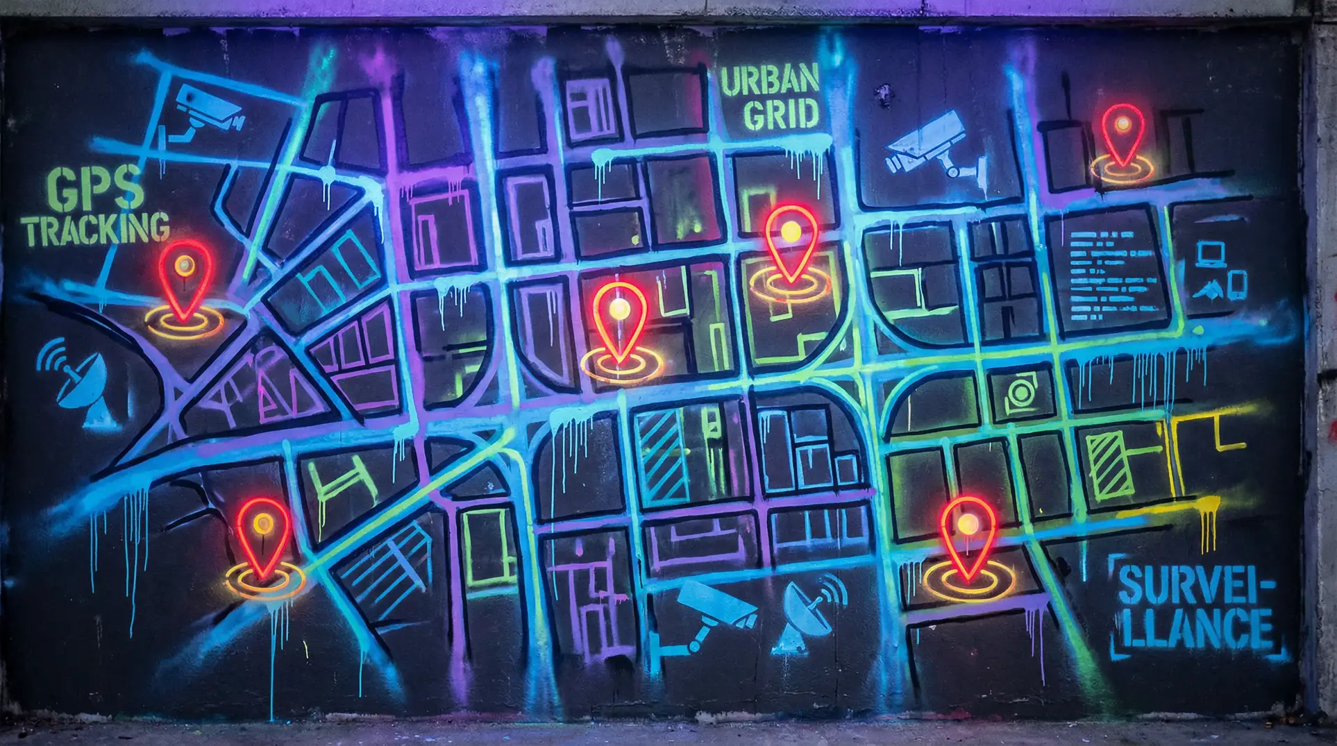 神马影院线手机理论午夜 狗仔追踪地图 - 城市涂鸦风格